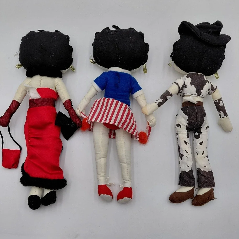 Vtg 2000s Betty Boop Cloth Plush Doll Lot 3 Stuffed Toy Cartoon Collectible